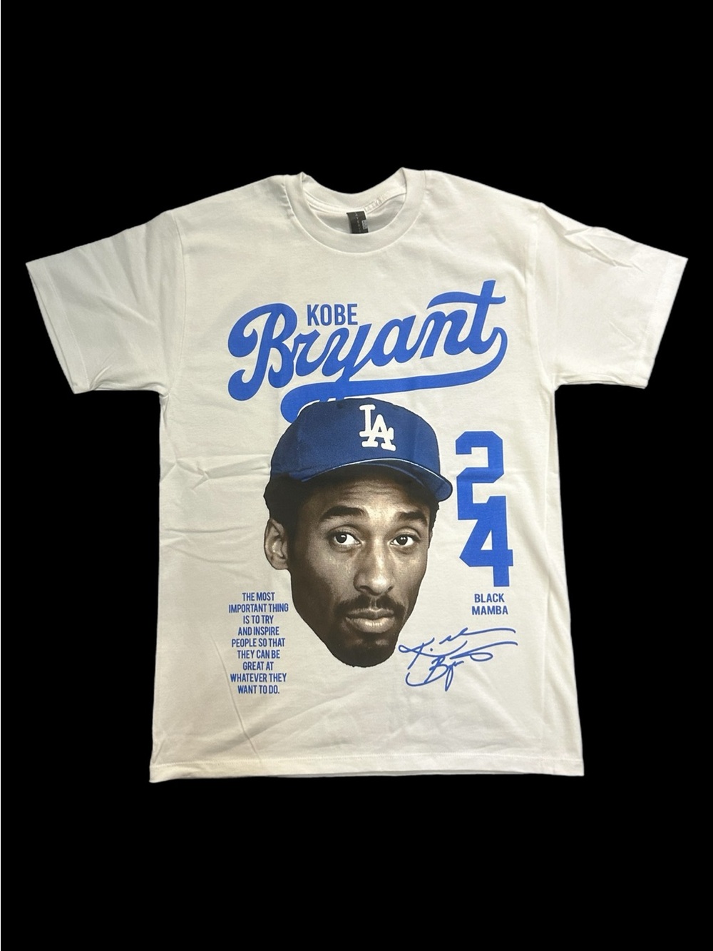 Kobe Bryant number 24  White Graphic Men's Tshirt